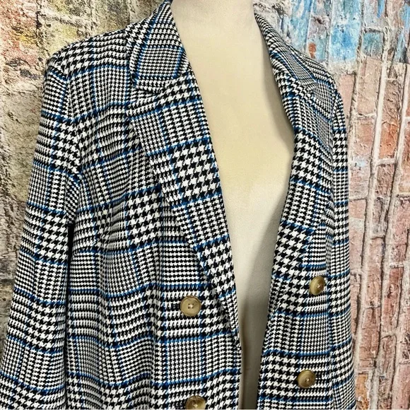 J Jill Long Plaid Duster Open Front Tunic Overcoat Sz L - Picture 3 of 9